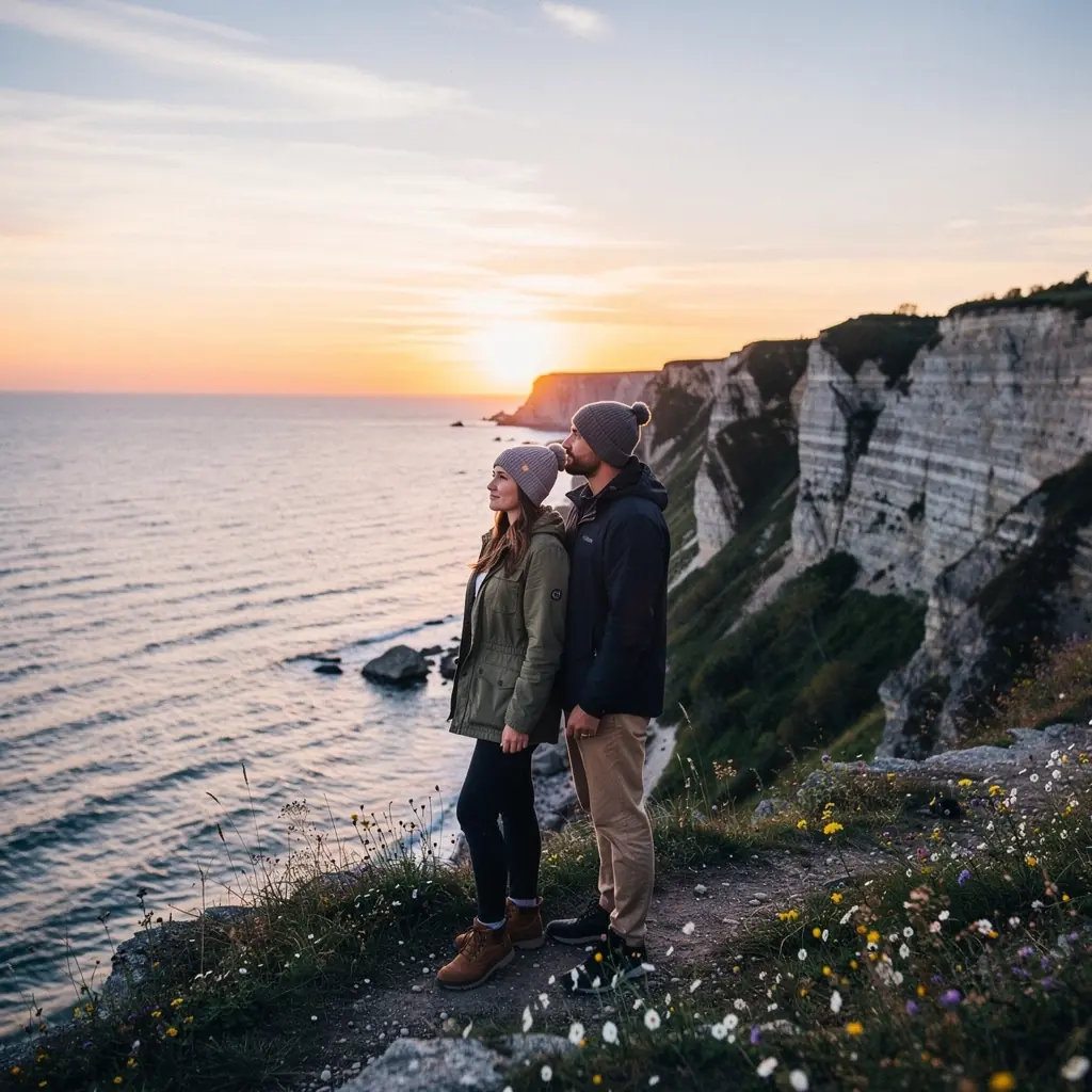 Reisija, kes naeratab Tallinna vanalinna munakiviste tänavate vahel.