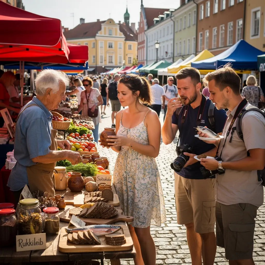 Eesti kultuuripärandi objekt, millel on turisti tutvustav silt.